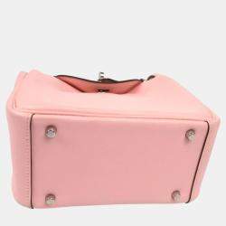 Hermes Rose Sakura Swift Leather Lindy Mini Shoulder Bag