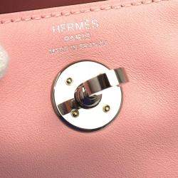 Hermes Rose Sakura Swift Leather Lindy Mini Shoulder Bag