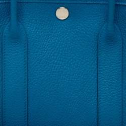 Pre Owned Hermes Bleu Zanzibar Negonda Leather Garden Party 30 Bag