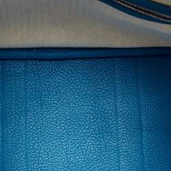 Pre Owned Hermes Bleu Zanzibar Negonda Leather Garden Party 30 Bag