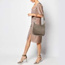 Pre Owned Hermes Etoupe Taurillon Clemence Leather Evelyne III PM Bag