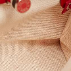 Pre Owned Hermes Rouge Piment/Ecru Toile H Berline and Vache Hunter Herbag Zip 31 Bag