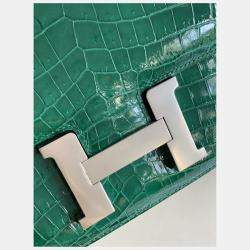 Hermes Green Leather Constance 24 Shoulder Bag