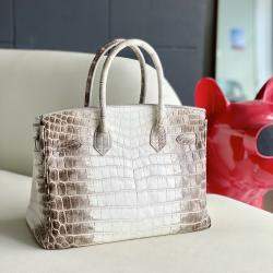 Hermes White Matte Niloticus Crocodile Himalaya Birkin 30 Handbag