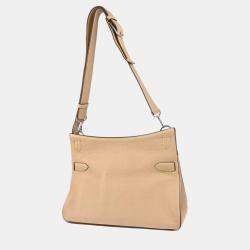 Pre Owned Hermes Argile Taurillon Clemence Jypsiere 34 Shoulder Bag