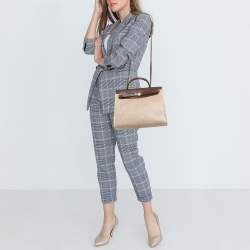 Hermès Marron Fonce Toile Canvas and Leather Herbag 31 Bag