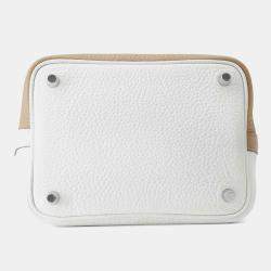 Hermes Picotin Lock Casaque 2 Beige Marfa/New White/Macassar Taurillon Clemence 18