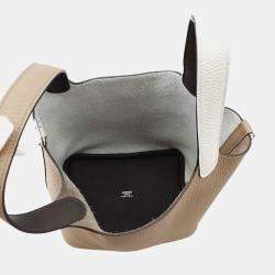 Hermes Picotin Lock Casaque 2 Beige Marfa/New White/Macassar Taurillon Clemence 18