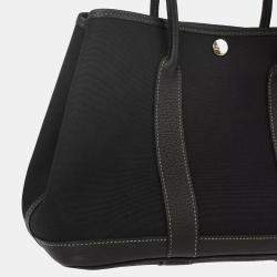 Pre Owned Hermes Black Toile Garden Party TPM Tote Bag