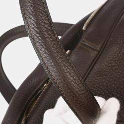 Pre Owned Hermes Chocolat Taurillon Clemence Victoria 50 Handbag