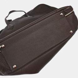 Pre Owned Hermes Chocolat Taurillon Clemence Victoria 50 Handbag