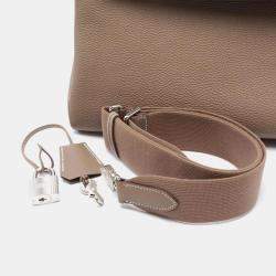 Hermes Etoupe Togo Leather Palladium Finish Kelly Maxi 42 Bag