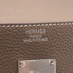 Hermes Etoupe Togo Leather Palladium Finish Kelly Maxi 42 Bag