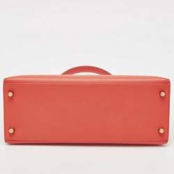 Hermes Rose Jaipur Epsom Leather Gold Finish Kelly Sellier 28 Bag