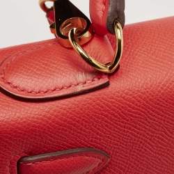 Hermes Rose Jaipur Epsom Leather Gold Finish Kelly Sellier 28 Bag