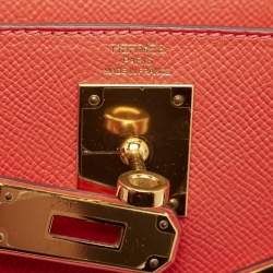 Hermes Rose Jaipur Epsom Leather Gold Finish Kelly Sellier 28 Bag