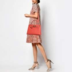 Hermes Rose Jaipur Epsom Leather Gold Finish Kelly Sellier 28 Bag