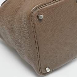 Hermes Taupe Taurillon Clemence Leather Picotin Lock 18 Bag