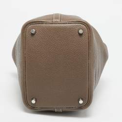 Hermes Taupe Taurillon Clemence Leather Picotin Lock 18 Bag