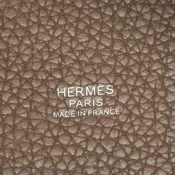 Hermes Taupe Taurillon Clemence Leather Picotin Lock 18 Bag