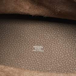 Hermes Taupe Taurillon Clemence Leather Picotin Lock 18 Bag