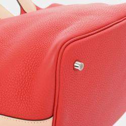 Hermes Rouge Tomato/Rose Eglantine Picotin Lock 22 Handbag