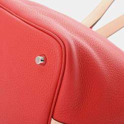 Hermes Rouge Tomato/Rose Eglantine Picotin Lock 22 Handbag