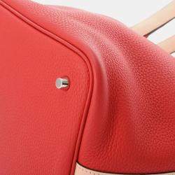 Hermes Rouge Tomato/Rose Eglantine Picotin Lock 22 Handbag