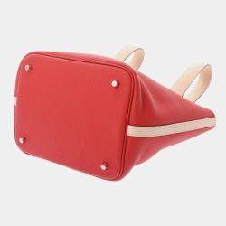 Hermes Rouge Tomato/Rose Eglantine Picotin Lock 22 Handbag