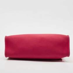 Pre Owned Hermes Rose Extreme/Rouge Venetian/Rouge Piment Toile Militaire and Vache Hunter Herbag 31 Bag