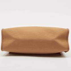 Pre Owned Hermes Dune/Naturel Sable/Orange Toile H and Vache Hunter Herbag Zip 31 Bag