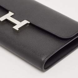 Hermes Noir Epsom Leather Constance To Go Wallet
