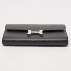 Hermes Noir Epsom Leather Constance To Go Wallet