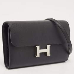 Hermes Noir Epsom Leather Constance To Go Wallet