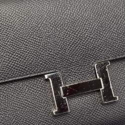 Hermes Noir Epsom Leather Constance To Go Wallet