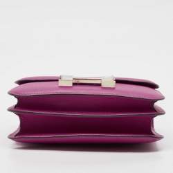 Hermes Rose Pourpre Epsom Leather Palladium Finish Constance 18 Mini Bag