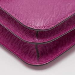 Hermes Rose Pourpre Epsom Leather Palladium Finish Constance 18 Mini Bag