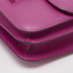 Hermes Rose Pourpre Epsom Leather Palladium Finish Constance 18 Mini Bag