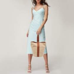 مملوكة مسبقًا Hermes Natural/Brown Toile Saxo MM Bag