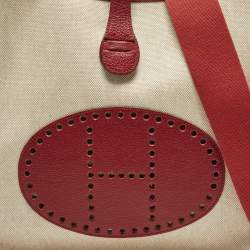 مملوكة مسبقًا حقيبة هيرمس إيفلين I جي إم كانفاس ومغلف بالجلد إكرو/روج للكتف