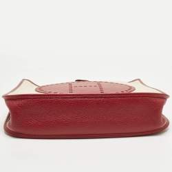 مملوكة مسبقًا حقيبة هيرمس إيفلين I جي إم كانفاس ومغلف بالجلد إكرو/روج للكتف