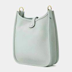 Hermes Blue Pale/Etain Taurillon Clemence TPM Evelyne Amazon Bag