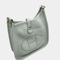 Hermes Blue Pale/Etain Taurillon Clemence TPM Evelyne Amazon Bag