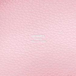 Hermes Rose Sakura Taurillon Clemence Picotin Lock 22 Bucket Bag