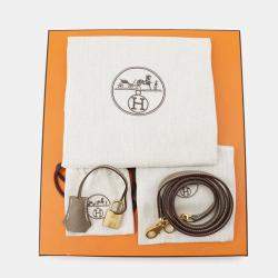 Hermes Etoupe Togo Leather 25 Kelly Top Handle Bag