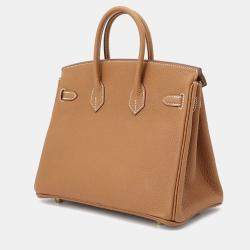 Hermes Gold Togo Leather Birkin 25 Handbag