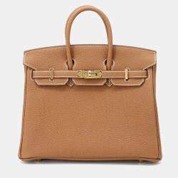 Hermes Gold Togo Leather Birkin 25 Handbag