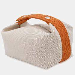 Hermes Orange/Natural Canvas PM Bride A Brac Zig Zag Bag