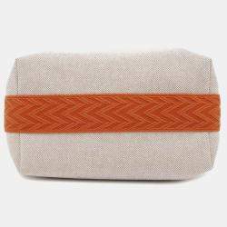 Hermes Orange/Natural Canvas PM Bride A Brac Zig Zag Bag