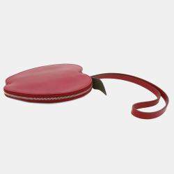 Hermes Rouge Vif/Canopee Tadelakt Leather Chevre Myzore Goatskin Pochette Pouch